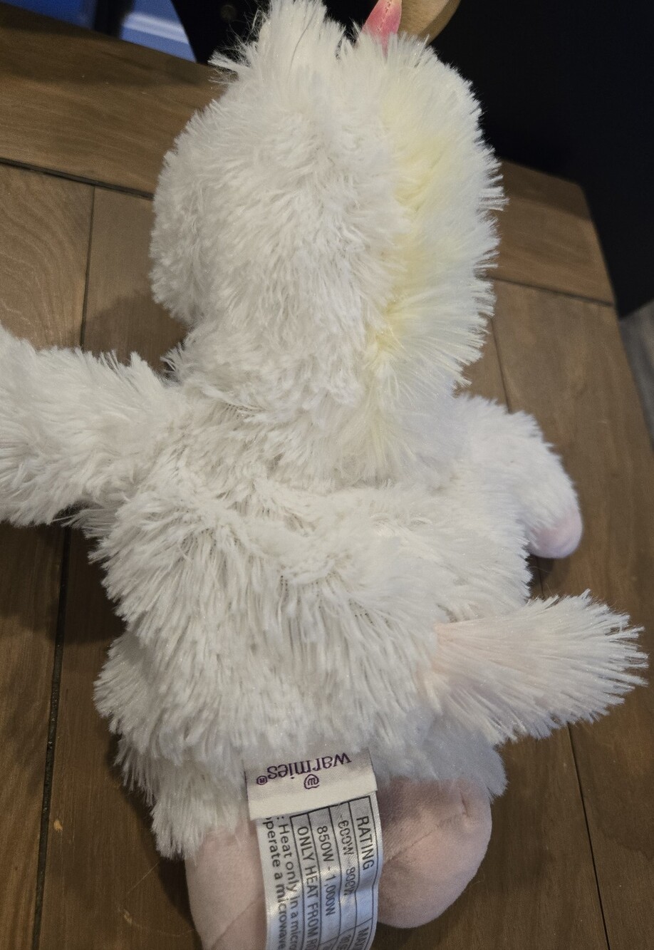 Warmies Jr Scented And Weighted Plush White Unicorn Stuffed Pastel Horn - Picture 5 of 6
